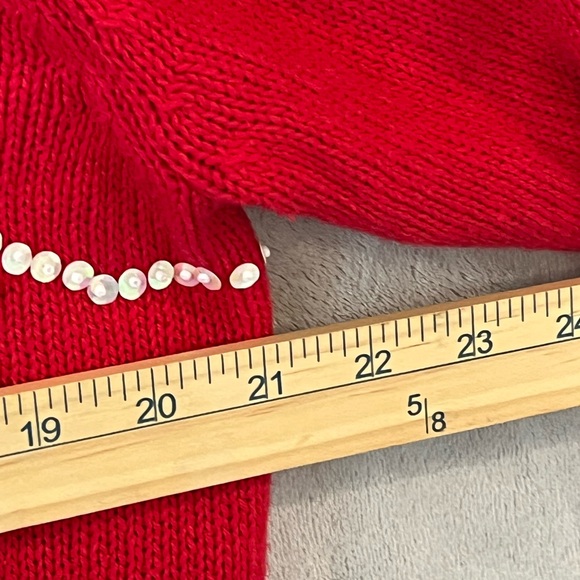 Christmas Sweater Holiday Red Snowman Cardigan - Picture 8 of 9